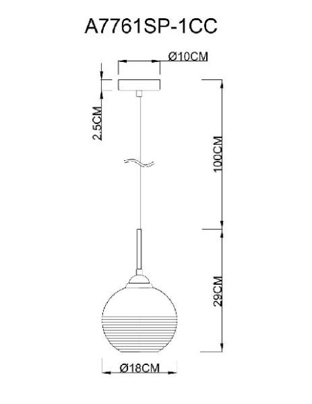 Подвесной светильник Wave A7761SP-1CC