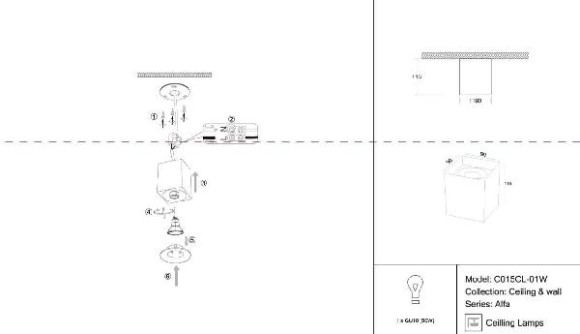 Точечный светильник Alfa C015CL-01W