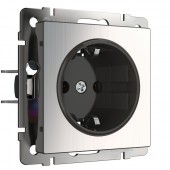 Розетка Встраиваемые механизмы глянцевый никель WL02-SKG-01-IP20 Розетка Встраиваемые механизмы глянцевый никель WL02-SKG-01-IP20