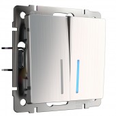 Выключатель Встраиваемые механизмы глянцевый никель WL02-SW-2G-LED Выключатель Встраиваемые механизмы глянцевый никель WL02-SW-2G-LED
