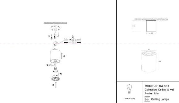 Точечный светильник Alfa C016CL-01B