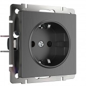 Розетка Встраиваемые механизмы графит рифленый WL04-SKG-01-IP20 Розетка Встраиваемые механизмы графит рифленый WL04-SKG-01-IP20