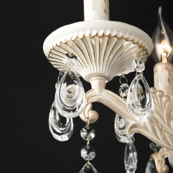 Подвесная люстра Lia 3585/6 белый/прозрачный хрусталь Strotskis Подвесная люстра Lia 3585/6 белый/прозрачный хрусталь Strotskis