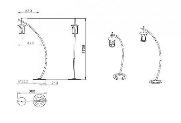 Наземный фонарь Borneo 160-51/bg-02