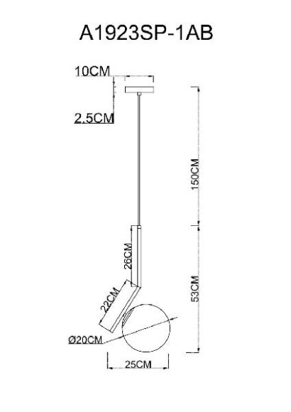 Подвесной светильник Bolla-unica A1923SP-1AB