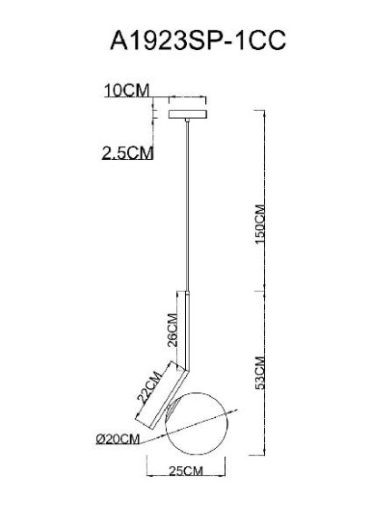 Подвесной светильник Bolla-unica A1923SP-1CC