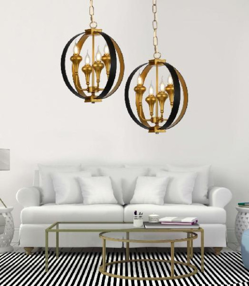 Подвесная люстра Demetra LDP 1225-4 BK+GD