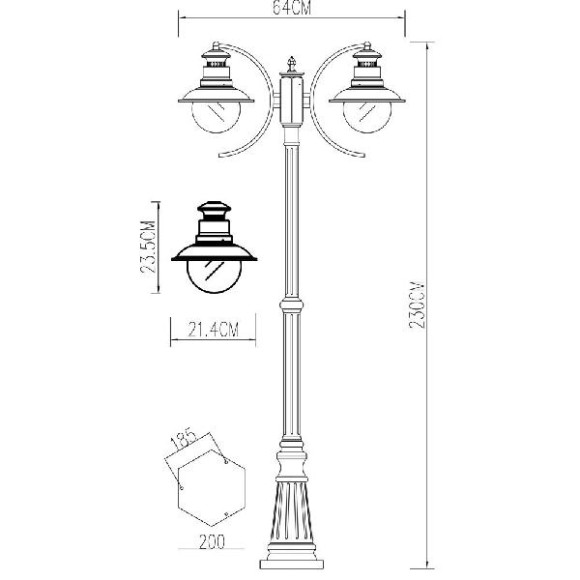 Уличный светильник подвесной Amsterdam A1523PA-2BN