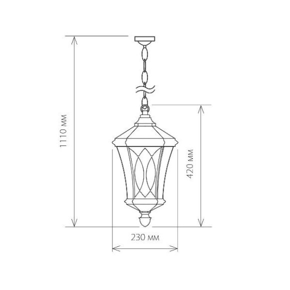 Уличный светильник подвесной Virgo черное золото GLXT-1450H