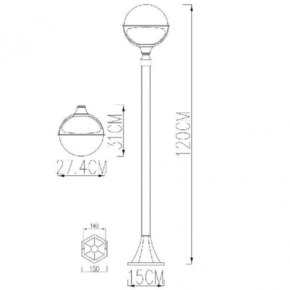 Наземный фонарь Monaco A1496PA-1BK