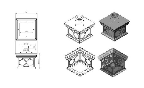 Потолочный светильник уличный Варна 370-01/bbc-11
