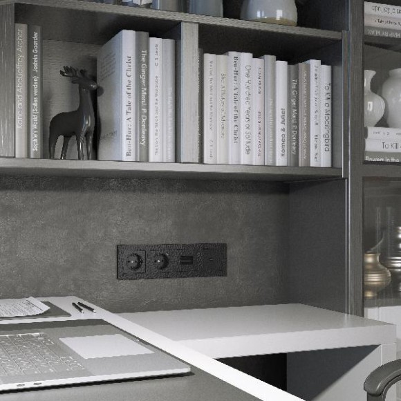 Розетка Встраиваемые механизмы Hammer черные W1271008