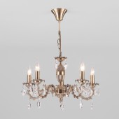 Подвесная люстра Favola 10102/5 античная бронза/прозрачный хрусталь Strotskis Подвесная люстра Favola 10102/5 античная бронза/прозрачный хрусталь Strotskis