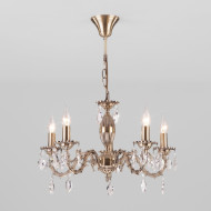 Подвесная люстра Favola 10102/5 античная бронза/прозрачный хрусталь Strotskis Подвесная люстра Favola 10102/5 античная бронза/прозрачный хрусталь Strotskis
