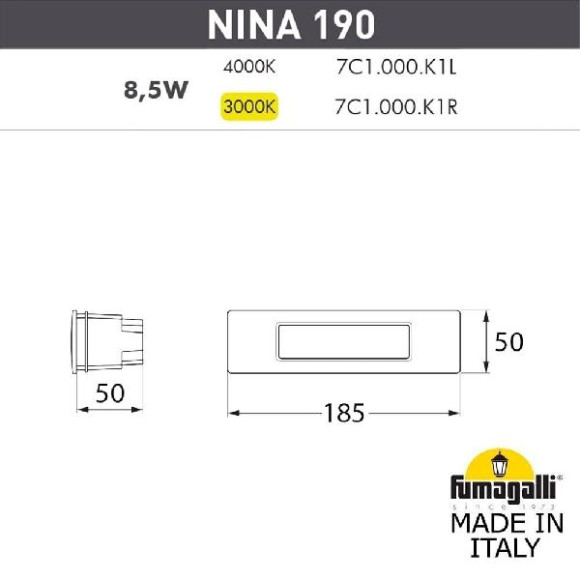 Встраиваемый светильник уличный Nina 7C1.000.000.LYK1L