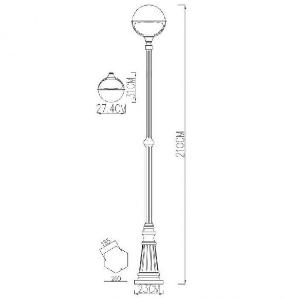 Наземный фонарь Monaco A1497PA-1WG