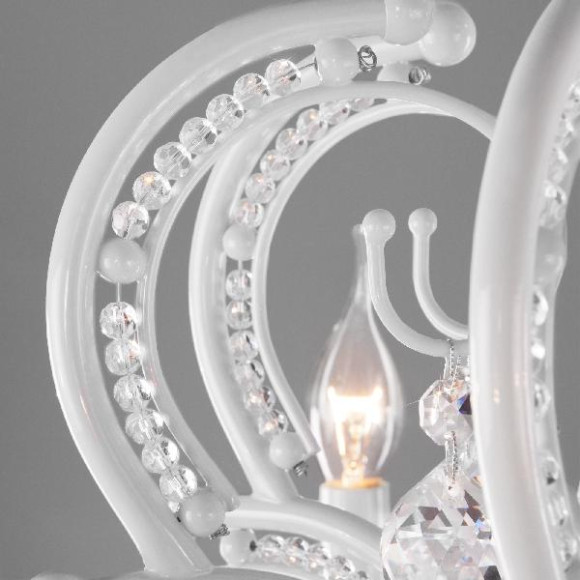 Подвесная люстра Brezza 10107/5 глянцевый белый/прозрачный хрусталь Strotskis