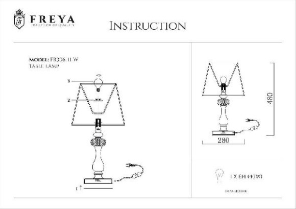 Интерьерная настольная лампа Adelaide FR2306-TL-01-W