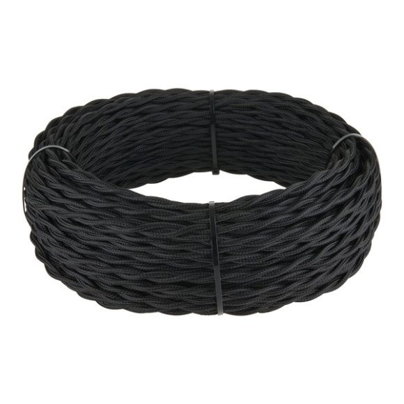 Кабель Ретро кабель черный Ретро кабель витой 2х1,5 (черный)