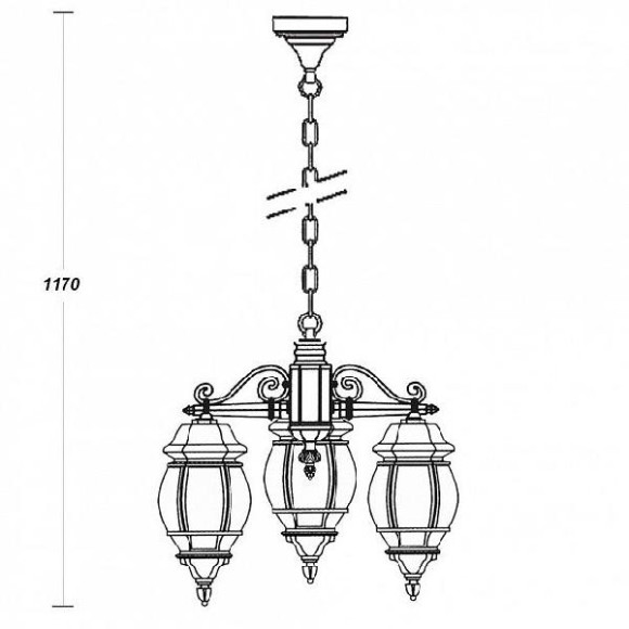 Уличный светильник подвесной  83470/3L Bl