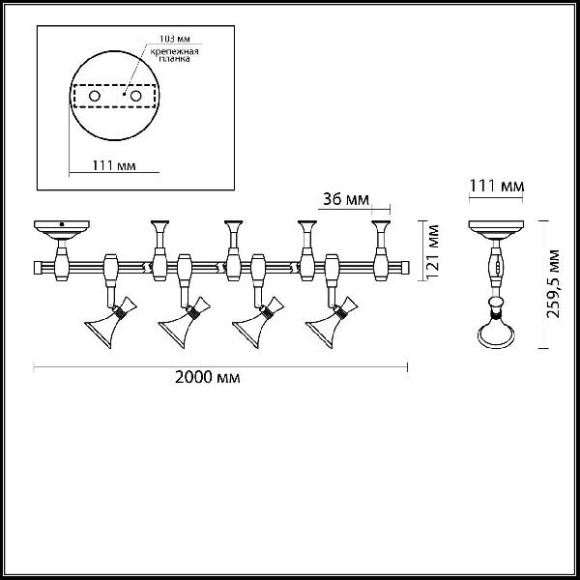 Трековая система в сборе Gonzago 3805/28TL