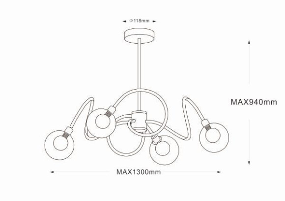 Потолочная люстра Eddy 56010-4 Потолочная люстра Eddy 56010-4