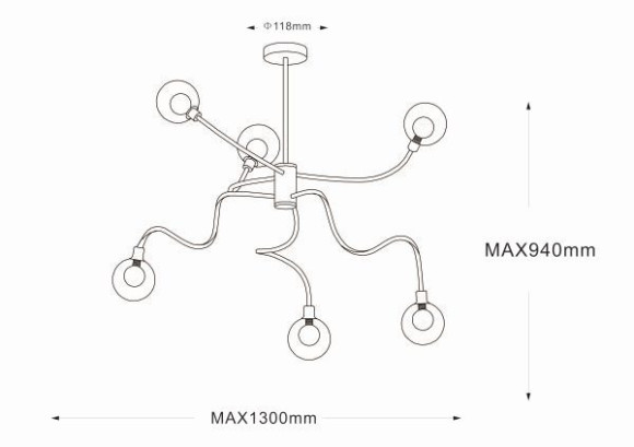 Потолочная люстра Eddy 56010-6 Потолочная люстра Eddy 56010-6