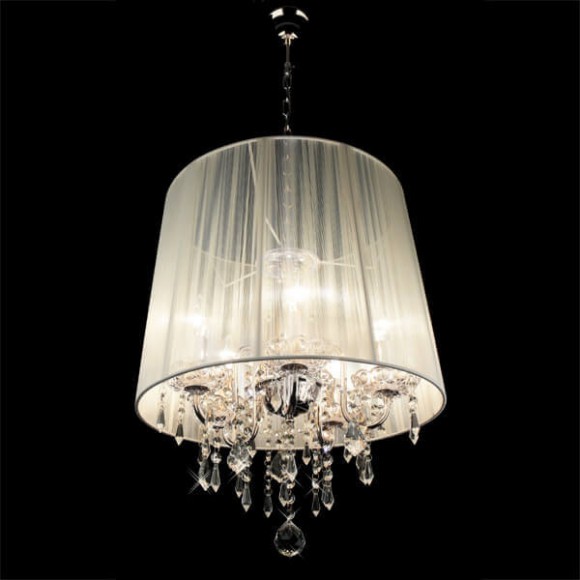 Подвесная люстра 2045 2045/5 хром/белый