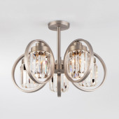 Потолочная люстра Loraine 10095/5 сатин-никель/прозрачный хрусталь Strotskis