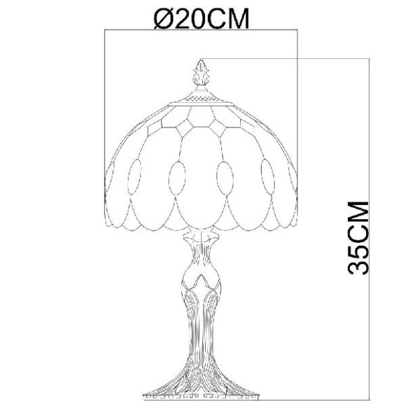 Интерьерная настольная лампа Tiffany A3163LT-1BG