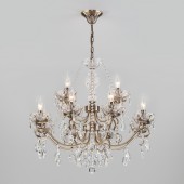 Подвесная люстра Teodore 10103/12 античная бронза/прозрачный хрусталь Strotskis Подвесная люстра Teodore 10103/12 античная бронза/прозрачный хрусталь Strotskis