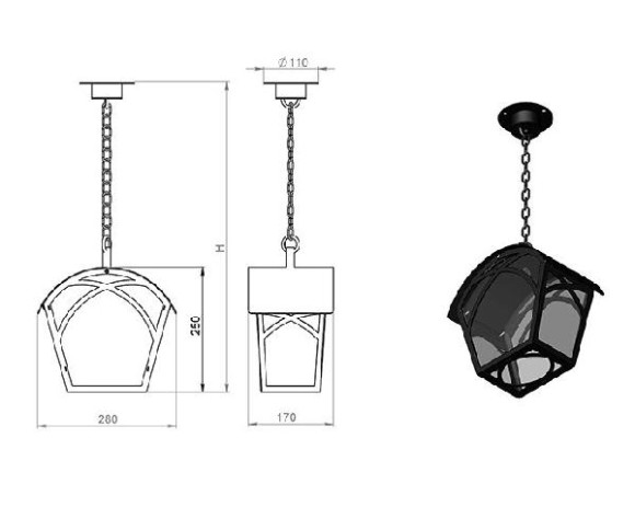 Уличный светильник подвесной Мадрид 140-01/b-11
