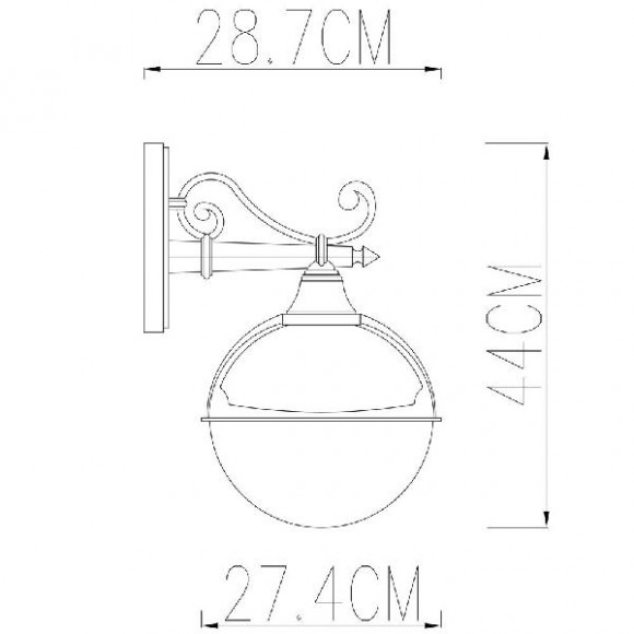 Настенный фонарь уличный Monaco A1492AL-1WG Настенный фонарь уличный Monaco A1492AL-1WG