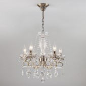Подвесная люстра Teodore 10103/5 античная бронза/прозрачный хрусталь Strotskis Подвесная люстра Teodore 10103/5 античная бронза/прозрачный хрусталь Strotskis