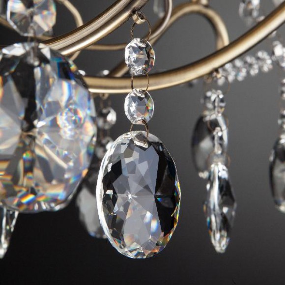 Подвесная люстра Teodore 10103/5 античная бронза/прозрачный хрусталь Strotskis Подвесная люстра Teodore 10103/5 античная бронза/прозрачный хрусталь Strotskis