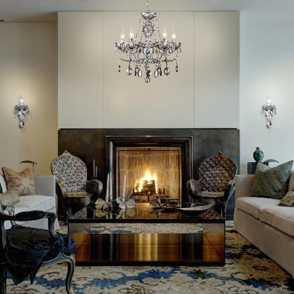 Подвесная люстра Teodore 10103/5 хром/дымчатый хрусталь Strotskis