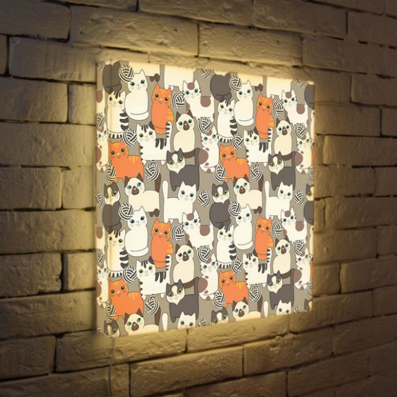 Лайтбокс Котята и клубочки 45-45-d-027