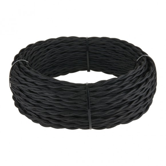 Кабель Ретро кабель черный Ретро кабель витой 2х2,5 (черный)