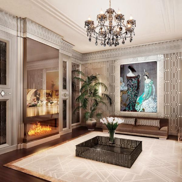 Подвесная люстра Teodore 10103/8 хром/дымчатый хрусталь Strotskis