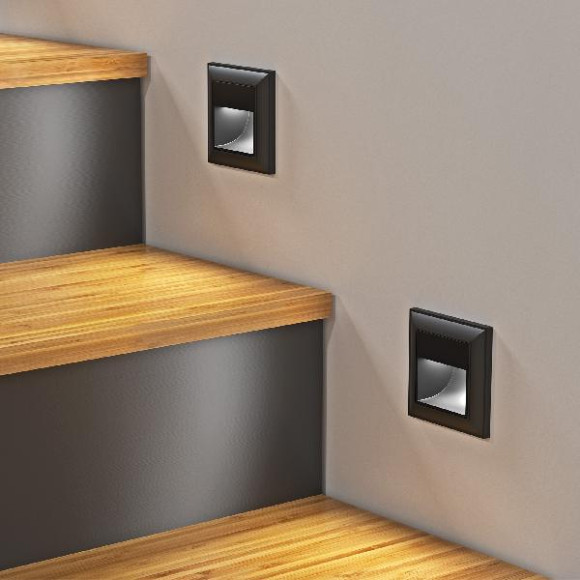 Подсветка для лестниц и ступеней Встраиваемые механизмы черные WL08-BL-01-LED Подсветка для лестниц и ступеней Встраиваемые механизмы черные WL08-BL-01-LED