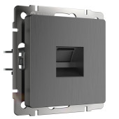 Розетка Встраиваемые механизмы графит рифленый WL04-RJ-45 Розетка Встраиваемые механизмы графит рифленый WL04-RJ-45