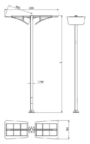 Наземный светильник Sky 560-42/w-50 (двухголовый)
