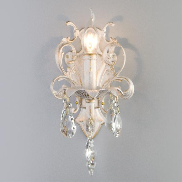 Бра Kiva 3113/1 белый с золотом/прозрачный хрусталь Strotskis