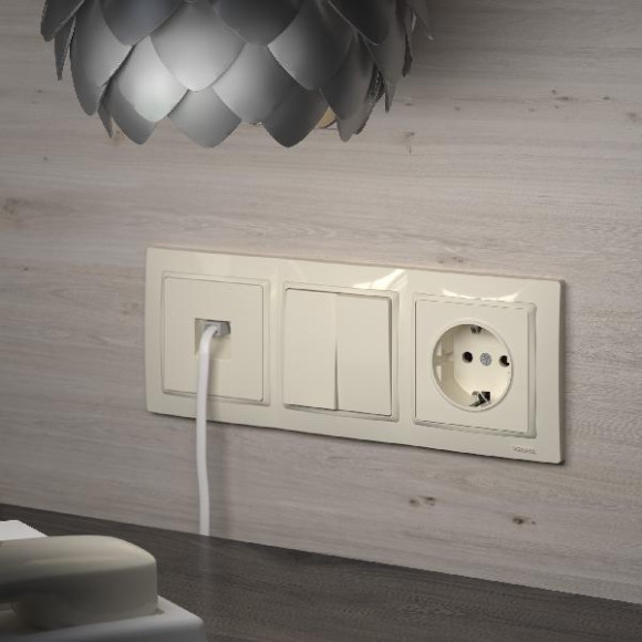 Розетка Встраиваемые механизмы слоновая кость WL03-RJ-45-ivory