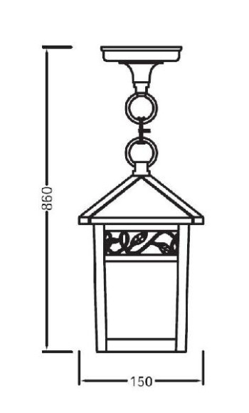 Уличный светильник подвесной  87305A Gb