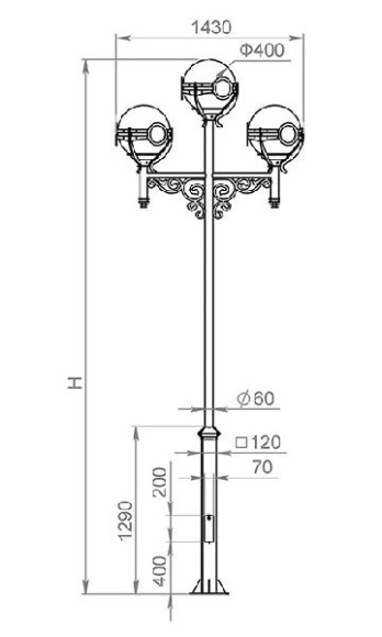 Наземный фонарь Versailles 520-33/b-30