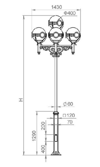 Наземный фонарь Versailles 520-45/b-30