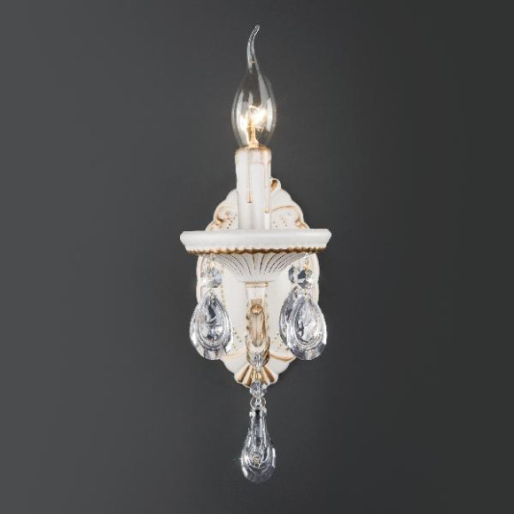 Бра Lia 3585/1 белый/прозрачный хрусталь Strotskis Бра Lia 3585/1 белый/прозрачный хрусталь Strotskis