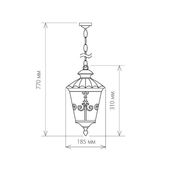 Уличный светильник подвесной Diadema черное золото GLYF-8046H
