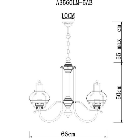 Подвесная люстра Armstrong A3560LM-5AB Подвесная люстра Armstrong A3560LM-5AB